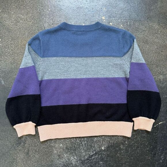 Elodie Women’s Striped Sweater Size Large Acrylic Blend Colorful Stretch Preppy - Picture 5 of 10